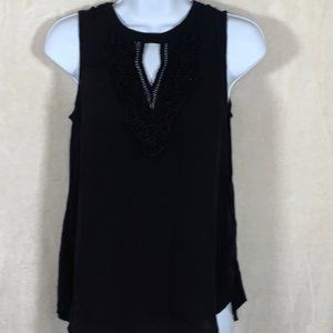 Pale Sky black sleeveless top. Size Small